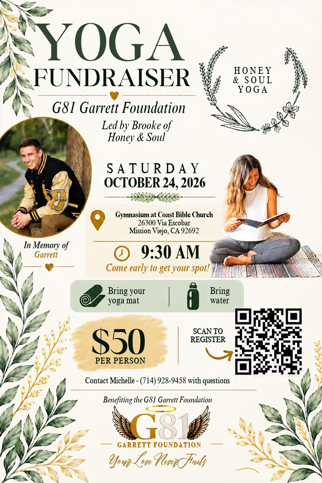 Yoga Fundraiser — G81 Garrett Foundation, October 24, 2026